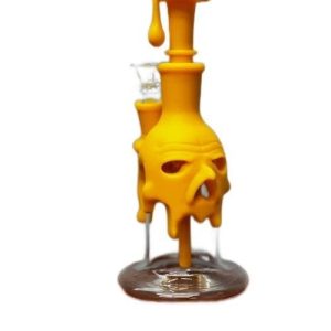 Silicone Dripping Skull W/ Glass Base