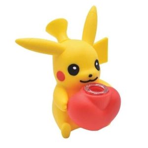 Silicone Pikachu Holding Heart Waterpipe