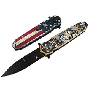 TheBoneEdge 8" Wolf Spring Assisted Folding Knife Tactical Rescu