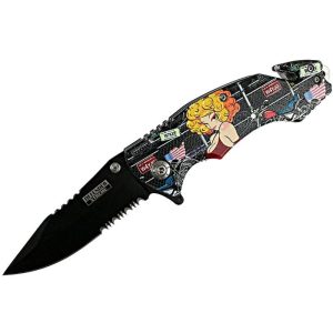 Defender-Xtreme 8" Motorcycle Lady Spring Assisted Folding Knife