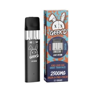 Geek'd 2.5g Disposable Duel Port King Louis Gas/Ghost Train Haze