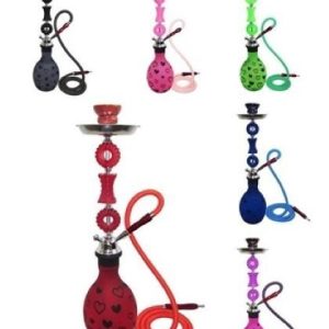 Zebra Sunshine Heart Hookah 2 Hoses 18"