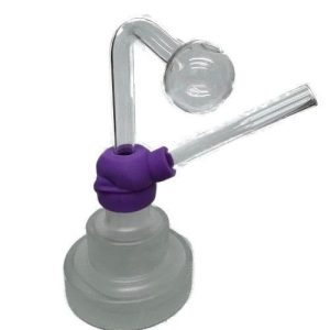 Silicone Skull With Glass Pyramid Bottom Oil Burner