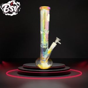 Straight Tube Waterpipe Double Chamber Glow In The Dark