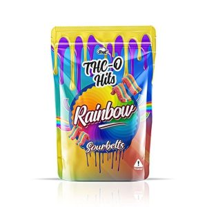 THC-O Hits Sour Belts Rainbow 10 Pack Display