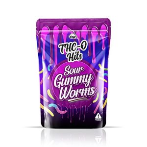 THC-O Hits Sour Gummy Worms 10 Pack Display
