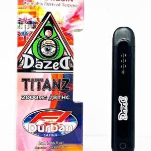 Dazed Titanz 2 Gram D8 Disposable F1Durban Sativa