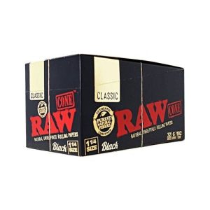 Raw Black 1 1/4 Cones 6CT 32 Per Display