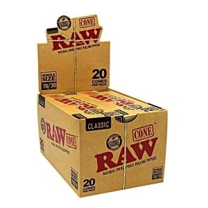 Raw 70/30 Cones 12 Packs Per Box/ 20 Cones Per Pack