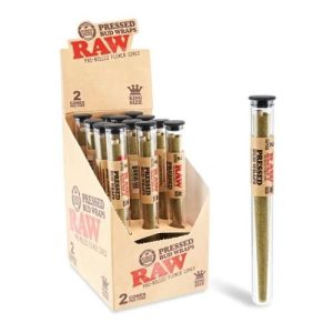 Raw Pressed Bud Wraps Cones 12pk 3 Cones Per Tube King Size