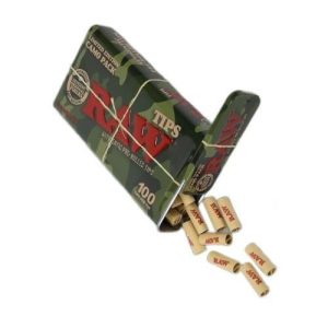Raw Camo Pack Pre-Rolled Tips Tin 100ct 6pk