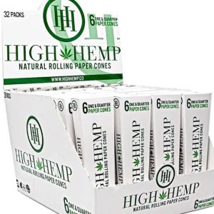 High Hemp Cones 6 1/4 Cones 32/Pk Per Display