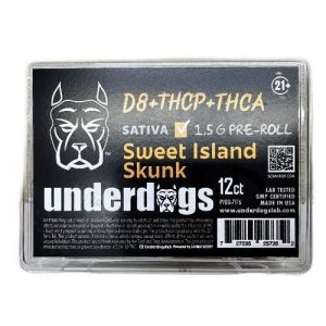 Underdogs 12ct THC-A Blend 1.5 Pre Rolls Sweet Island Skunk