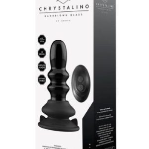 Chrystalino Hand Blown Glass Ribble Vibrator With Suction Ribbly