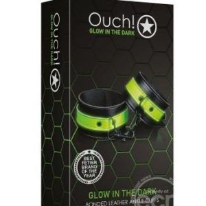 Ouch! Glow In The Dark Bonded Leather Handcuffs