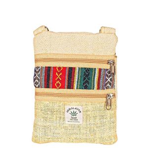 Hemp Passport Bag 7" x 9" With 2 Front Zipper Pockets