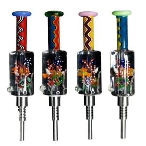 Cheech CH-1050 Glycerin Glass Honey Straw With Strew On Top