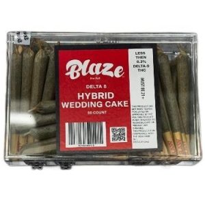 Blaze 50ct Pre-Rolls Delta 8 Wedding Cake Hybrid