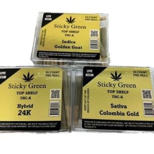Sticky Green Top Shelf THC-A Pre Rolls 25ct 24K