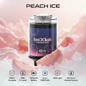 Smookah 2 in 1 Disposable Hookah 100k Puff Peach Ice