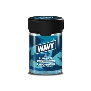 Wavy 2,000mg 20ct Live Resin Gummies Blue Razz
