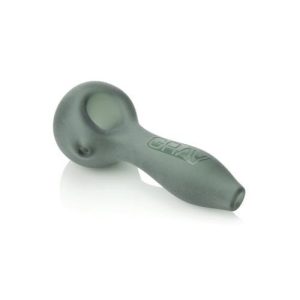 Grave Sand Blasted Spoon Hand Pipe Smoke Grey
