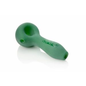 Grave Sand Blasted Spoon Hand Pipe Green