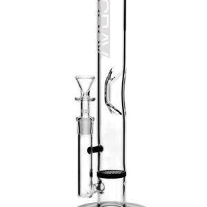 Grav Medium Straight Base W/Disc Clear/Black Water Pipe