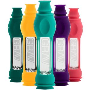 Grav 6in Glass Chillum Octo-Taster w/Silicon Skin Dark Teal