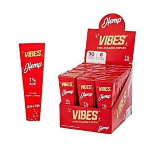 Vibes 1 1/4 Hemp cones 30 Packs 6 Cones Per Pack
