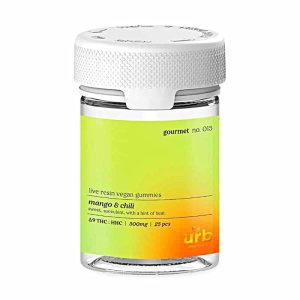 URB HHC D9 Live Resin Vegan Gummies 20mg/Gummy 25CT Mango Chili