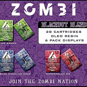 Zombi Extrax 2g Cartridge Black Out Blend Lime Skunk