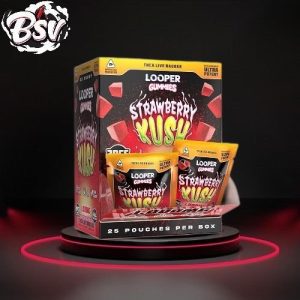 Looper THC-A Badder 2ct Gummies 25ct Display Strawberry Kush