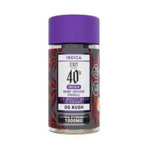 Stiiizy 7g 5pc jar Pre Rolls D8 40's 1000mg OG Kush Indica