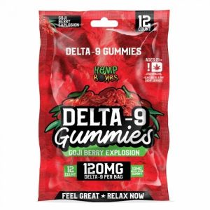 Hemp Bomb D9 Goji Berry Explosion 120mg 12ct 6Bags/ Display