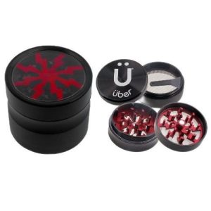 Uber Grinder 2.0 Grinder 2in 4pc CNC W/Screen Red