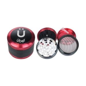 Uber Grinder 3.0 2.5in 4pc CNC W/Screen Red