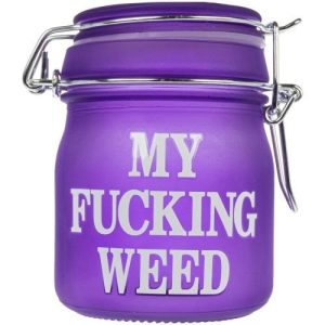 Stash Jar Medium Frosted Neon Purple/My Fucking Weed