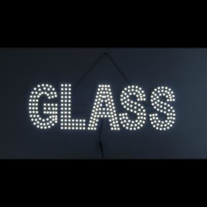Glass Sign White Red EP-GLAS5MIX