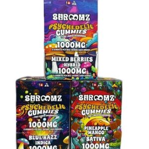 Shroomz Psychedelic 1000mg 2ct Gummies Blue Razz Indica