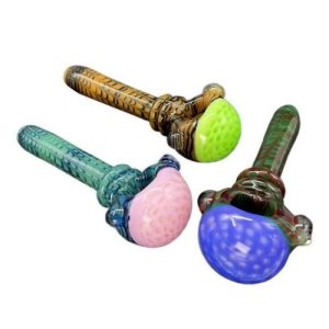 Honey Comb Head With Milky Body Art Hand Pipe