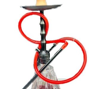 22in Metal Hookah With Vase Bottom & Silicone Hose
