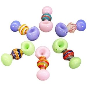 Milky Glass With Wig Wag Art Ball Join Ball Hand Pipe