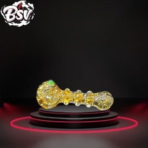 Milky Color Hand Pipe Fumed With Bubble Art