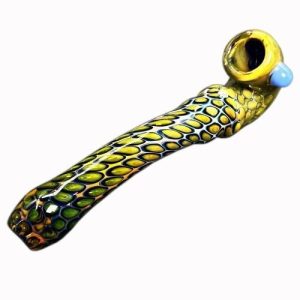 8in Long Double Blown Golden Bubble Art Sherlock