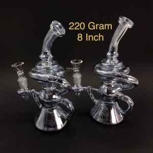 Double Cylinder Recycler Bent Neck Water Pipe
